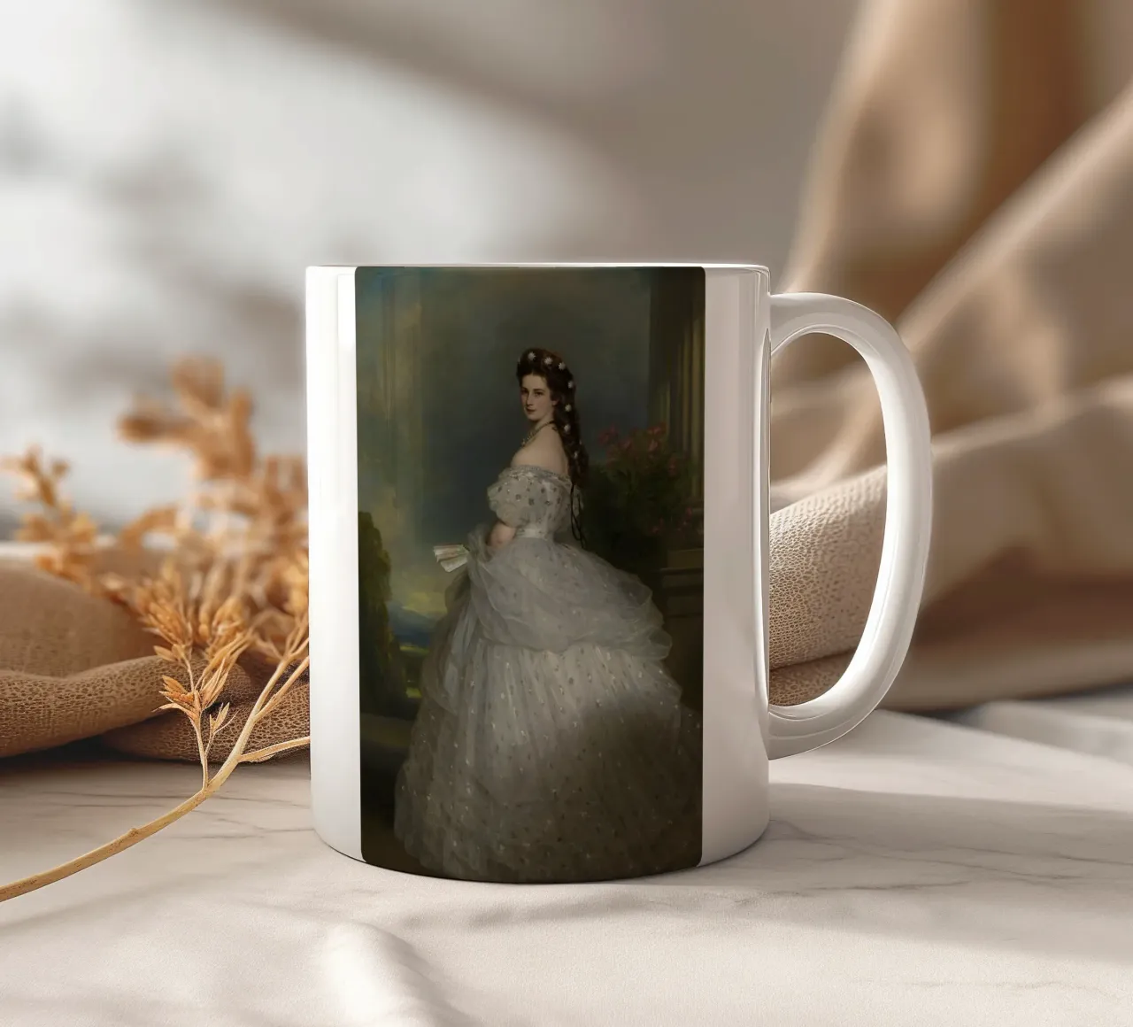 Franz Xaver Winte - Imperatrice Sisi Elisabetta d'Austria (1865) tazza in ceramica da William Store