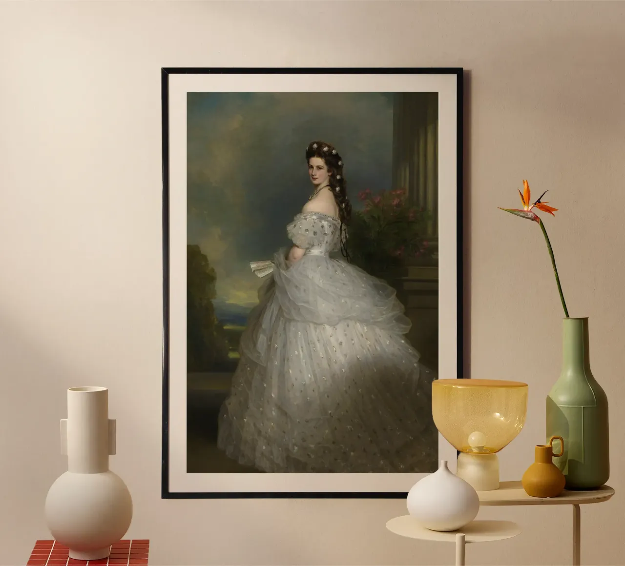 Franz Xaver Winte - Imperatrice Sisi Elisabetta d'Austria (1865) poster con telaio in alluminio da William Store