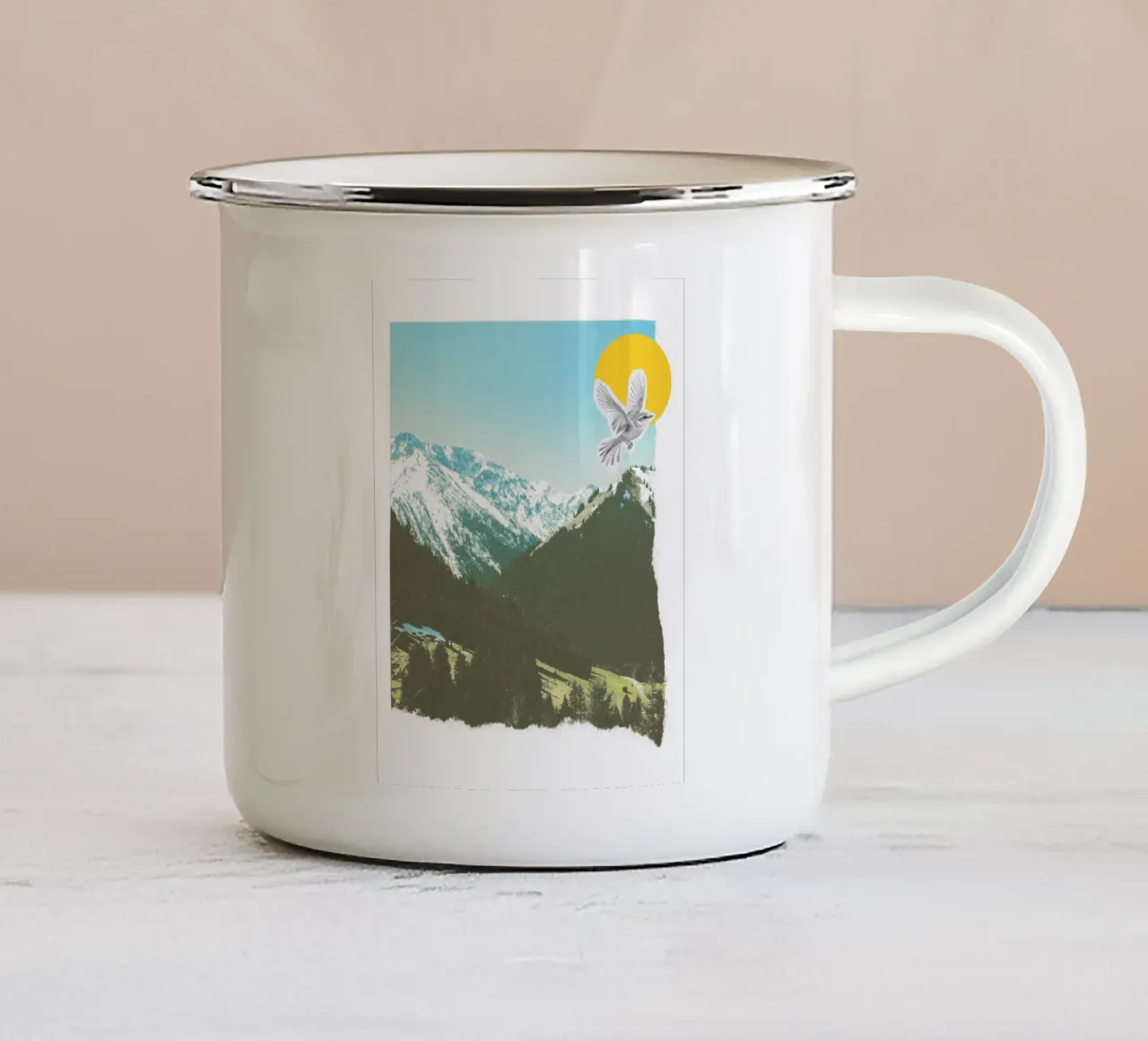 landscape collage tazza in smalto da ramosashop
