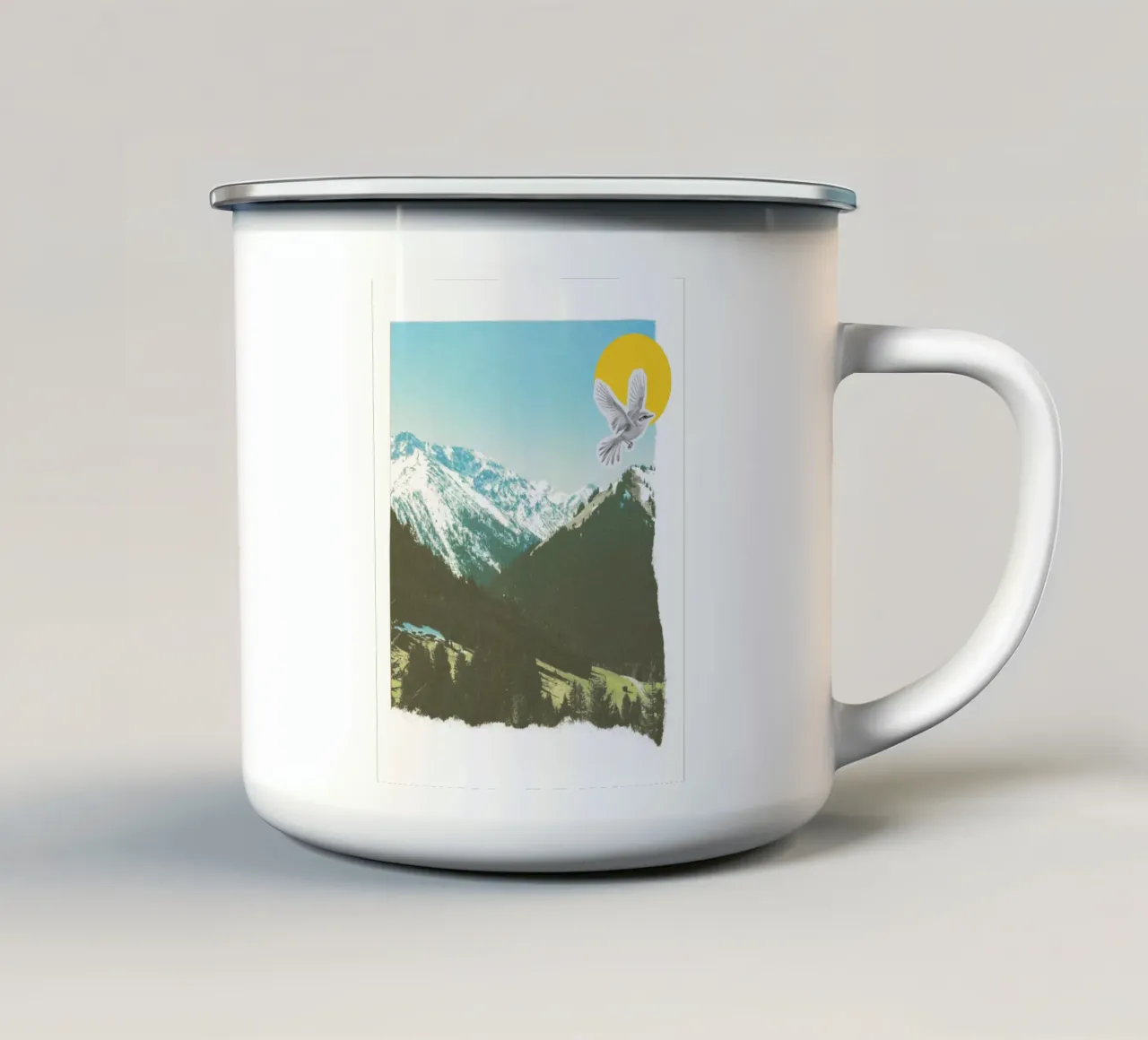landscape collage tazza in smalto da ramosashop