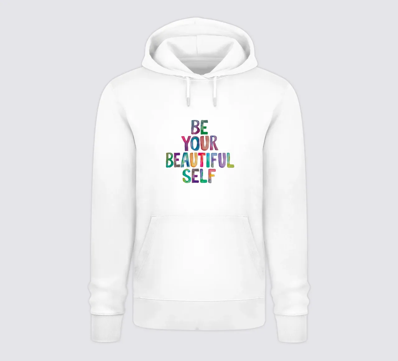 Be Your Beautiful Self - Design tipografico arcobaleno per bambini felpa con cappuccio da THE MOTIVATED TYPE