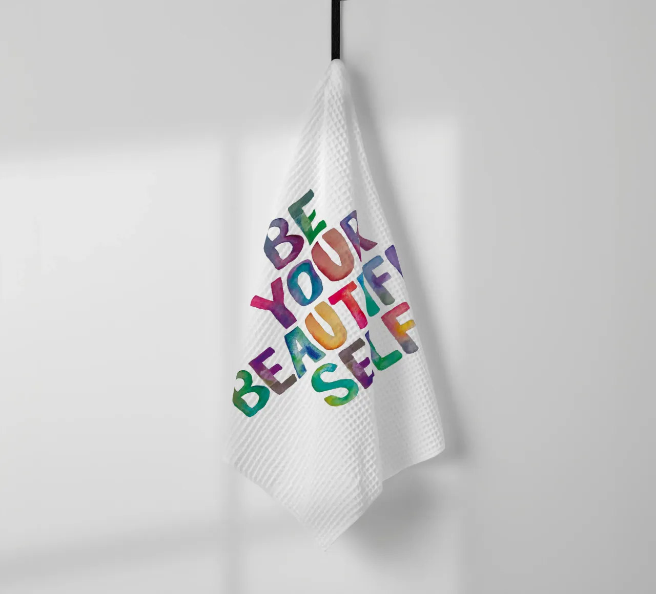 Be Your Beautiful Self - Design tipografico arcobaleno per bambini canovaccio da cucina da THE MOTIVATED TYPE
