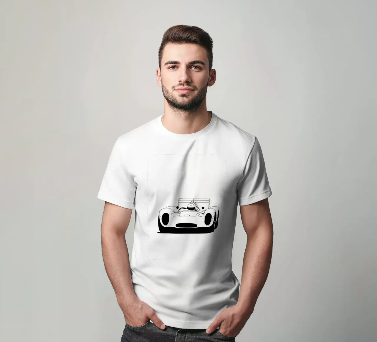 Auto da corsa - Line art minimalista t-shirt da Viv Line Art
