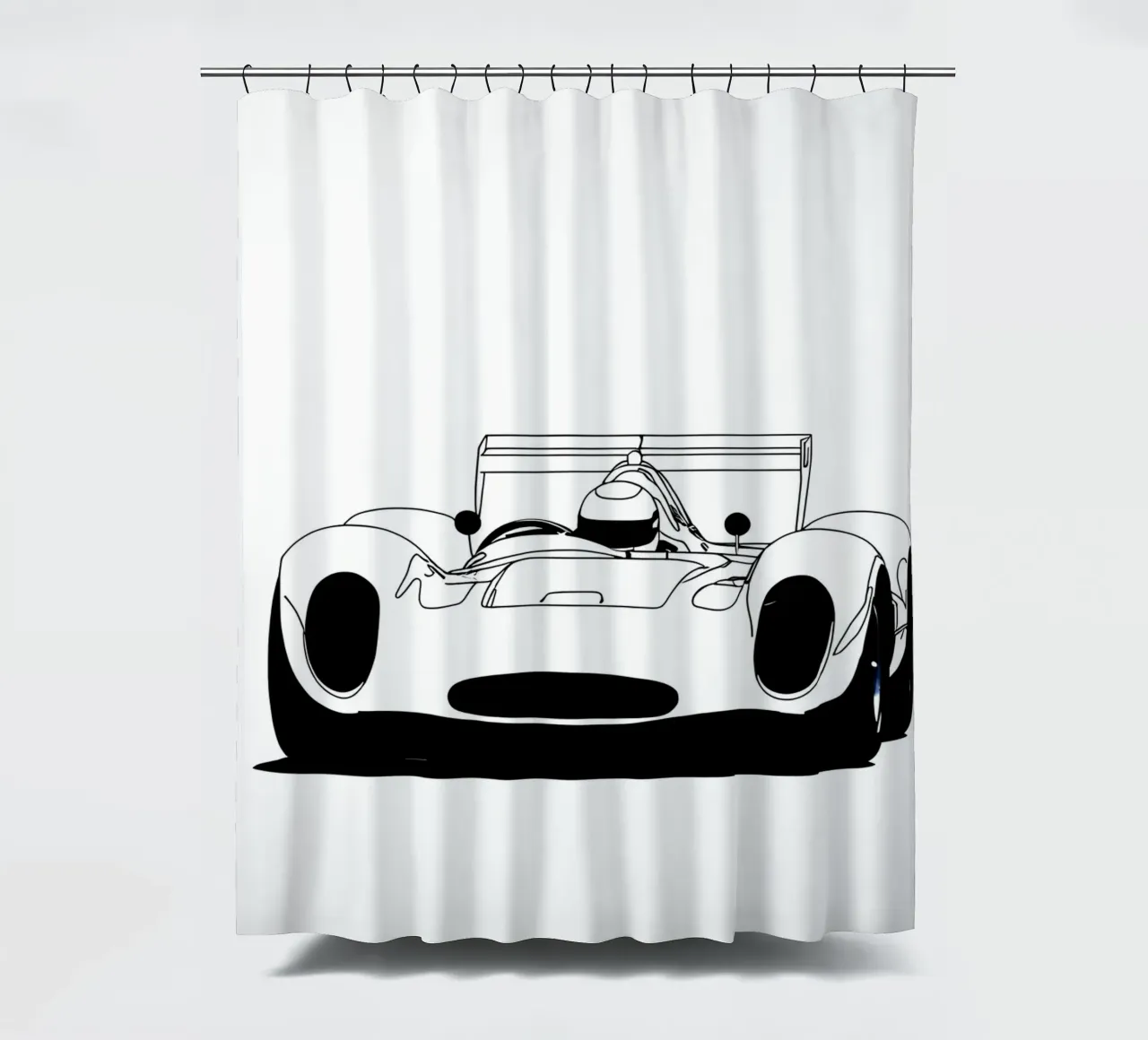 Auto da corsa - Line art minimalista tenda da doccia da Viv Line Art