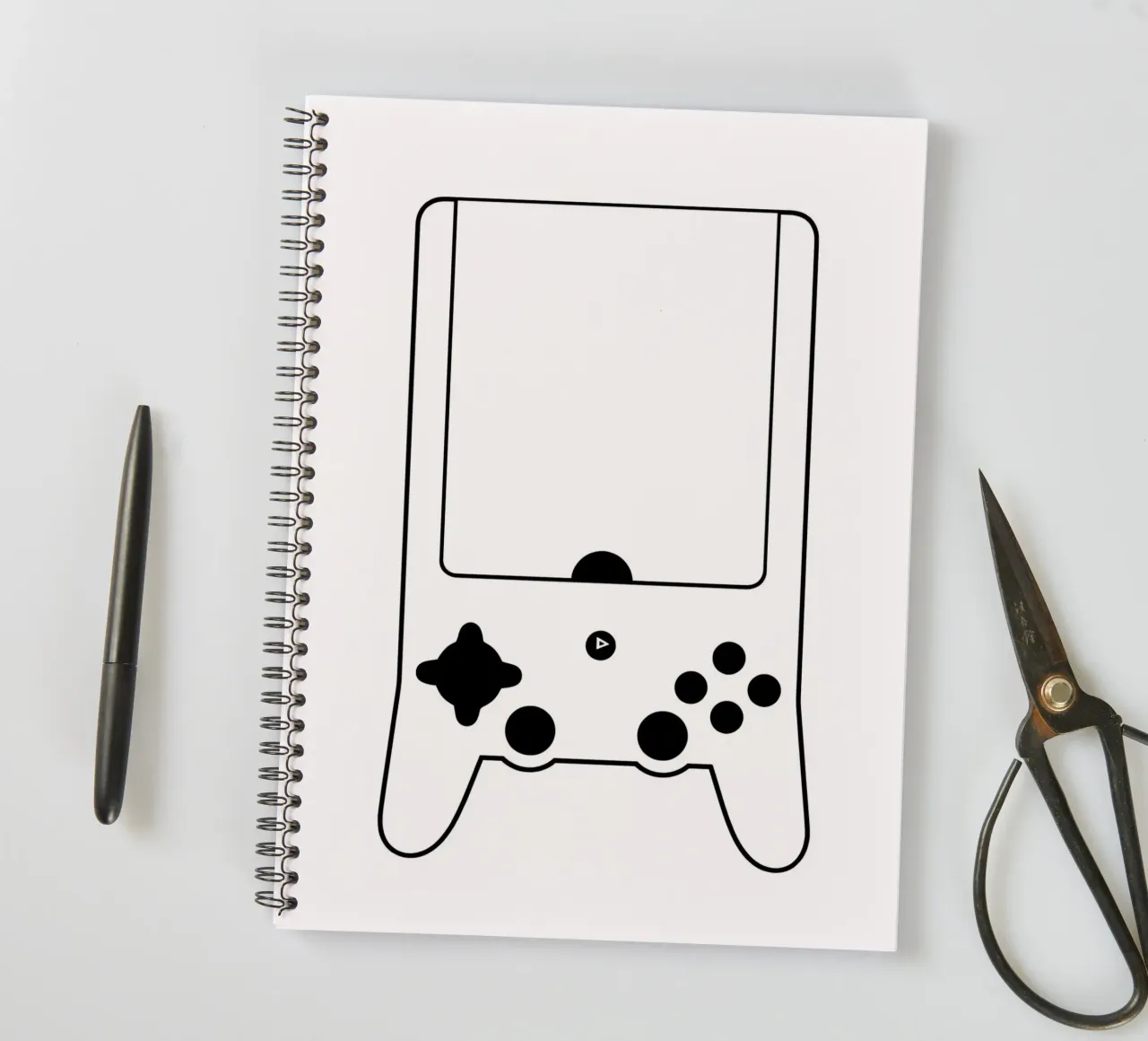 Classic Game - Minimalist Line Art spiral notebook by Viv Line Art