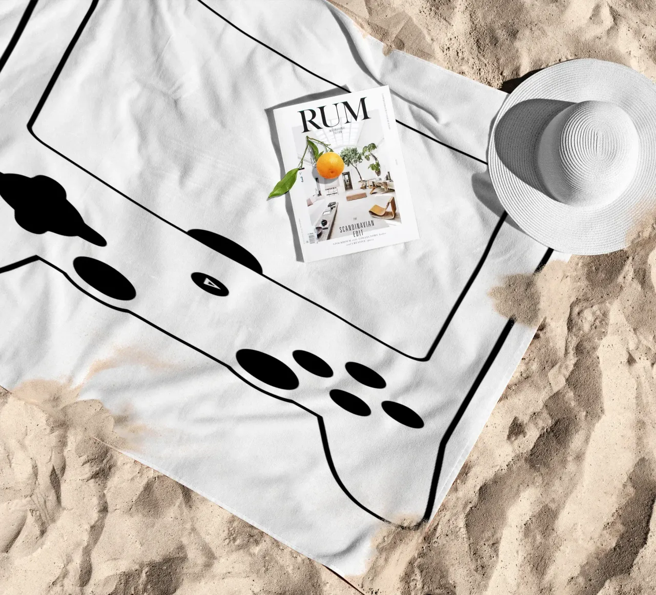 Gioco classico - Line art minimalista telo mare da Viv Line Art