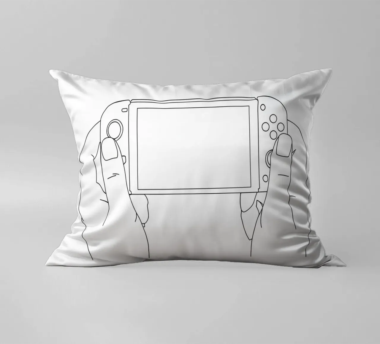 Gamer - Minimalist Line Art decorative cushion by Viv Line Art