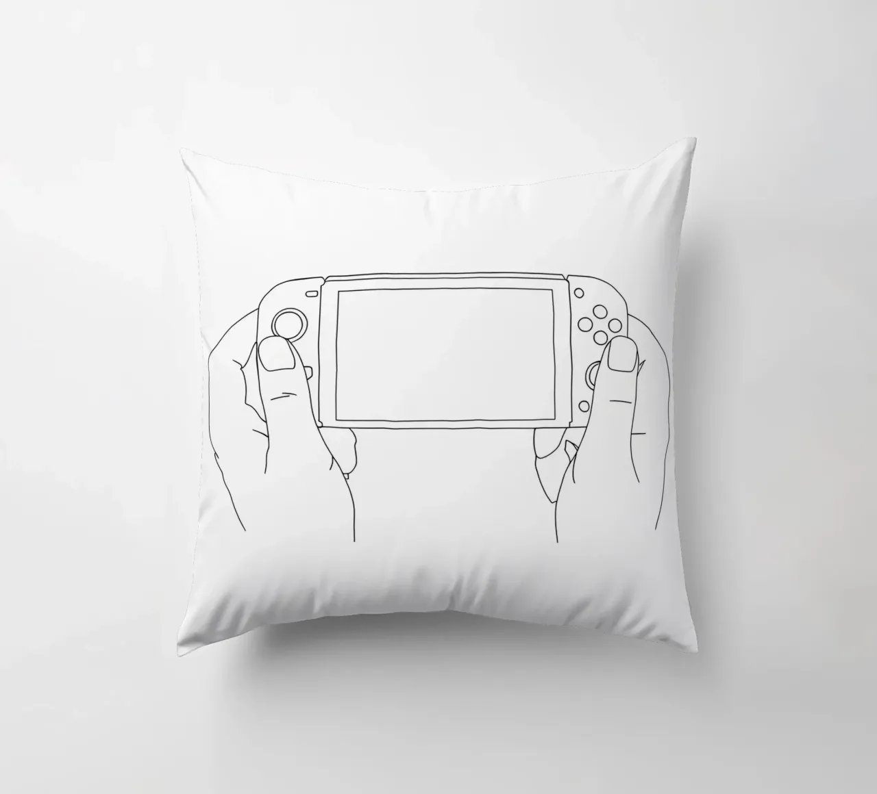 Gamer - Minimalist Line Art decorative cushion by Viv Line Art