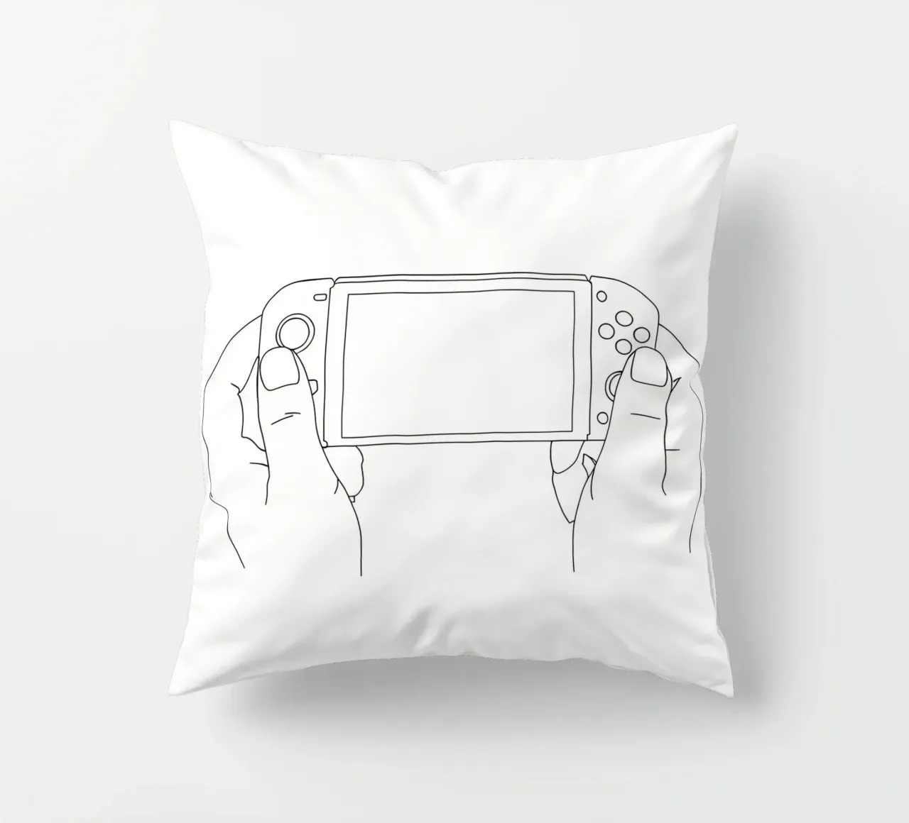 Gamer - Minimalist Line Art decorative cushion by Viv Line Art