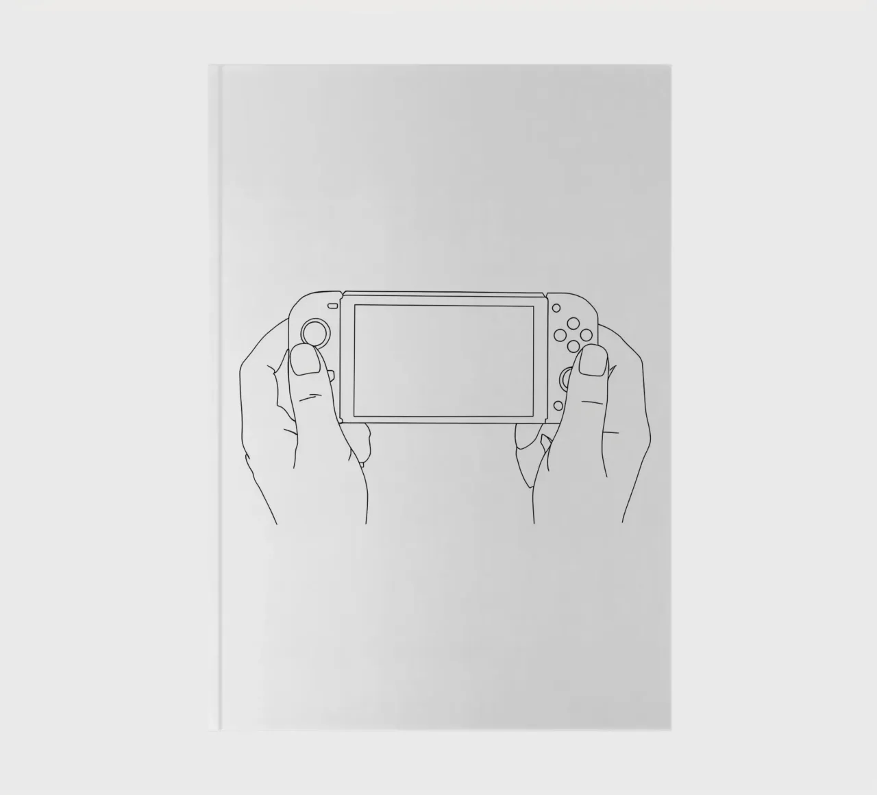 Gamer - Dessin au trait minimaliste carnet de notes de Viv Line Art