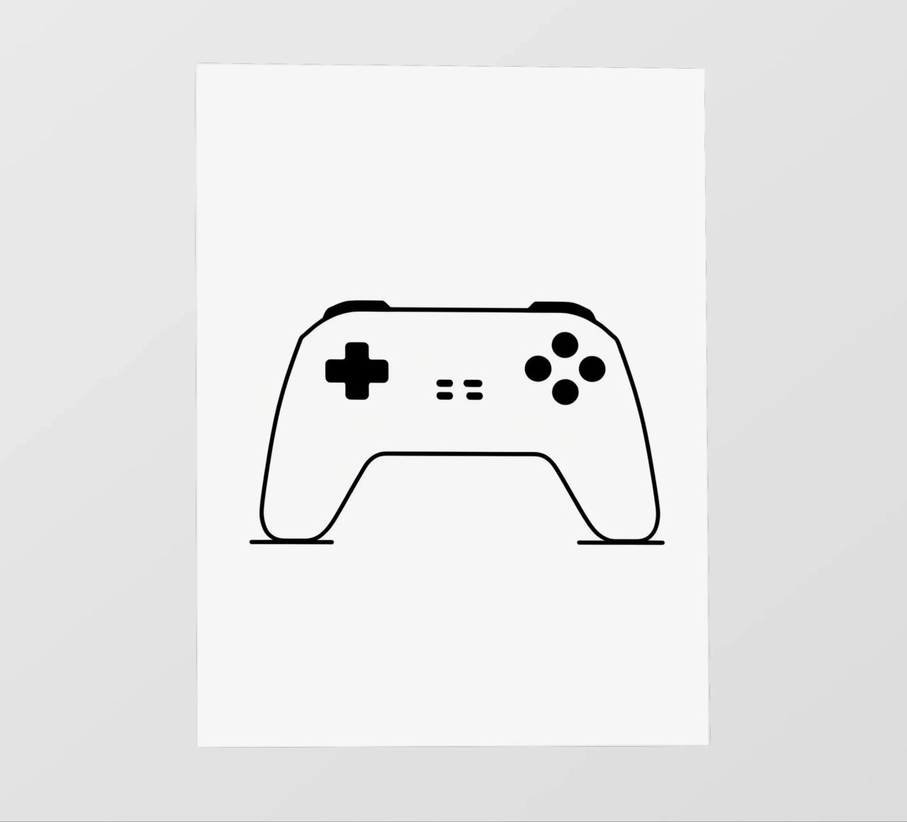 Console di gioco - Line art minimalista pellicola backlit da Viv Line Art