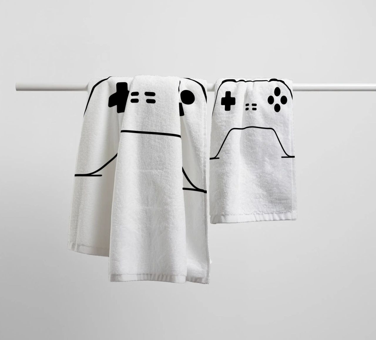 Console di gioco - Line art minimalista asciugamano da bagno da Viv Line Art