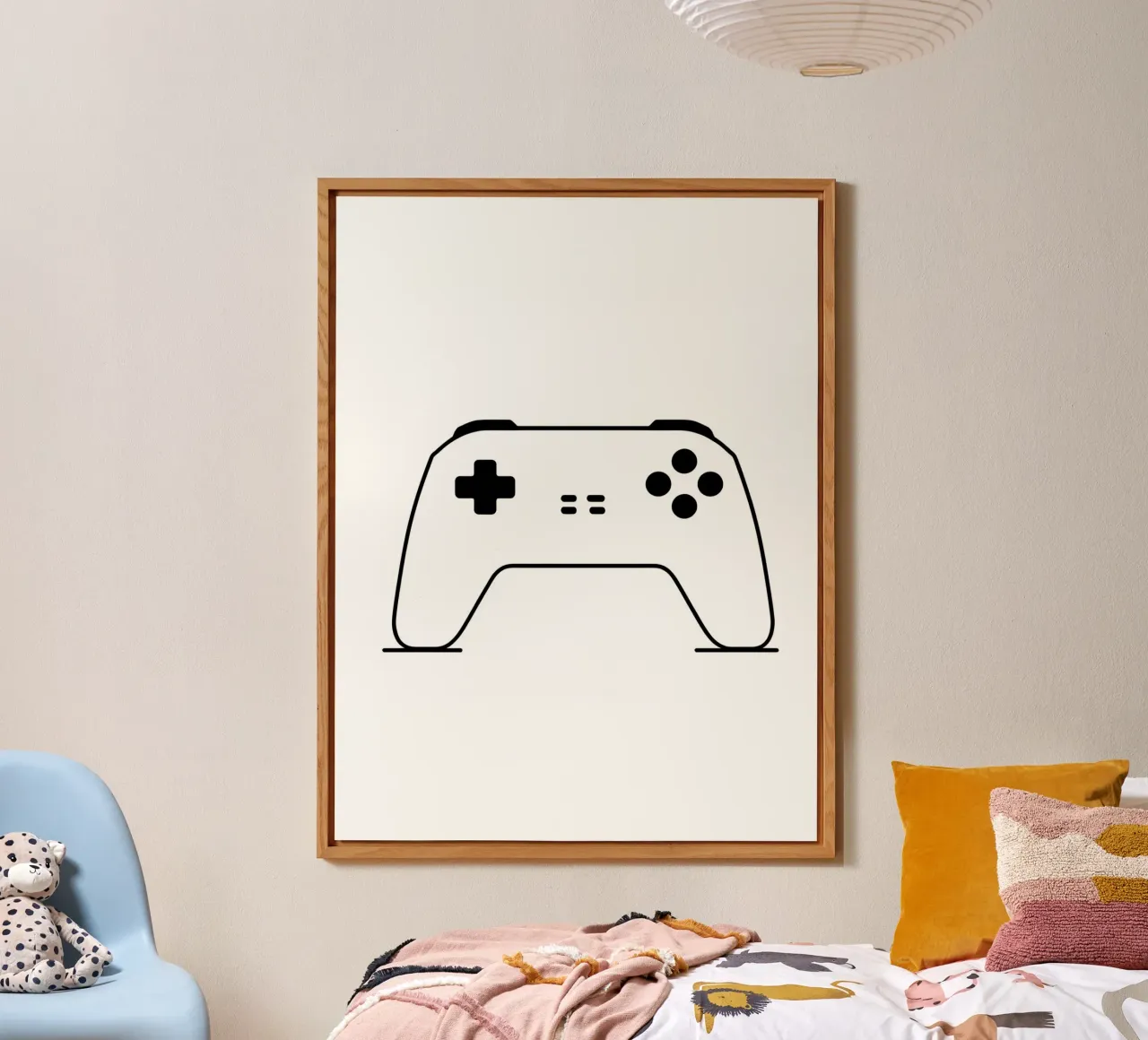 Console di gioco - Line art minimalista alluminio dibond da Viv Line Art