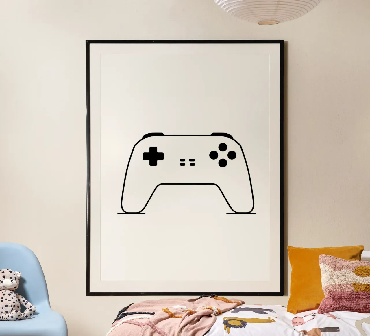 Spielkonsole - Minimalistische Linienkunst Poster von Viv Line Art