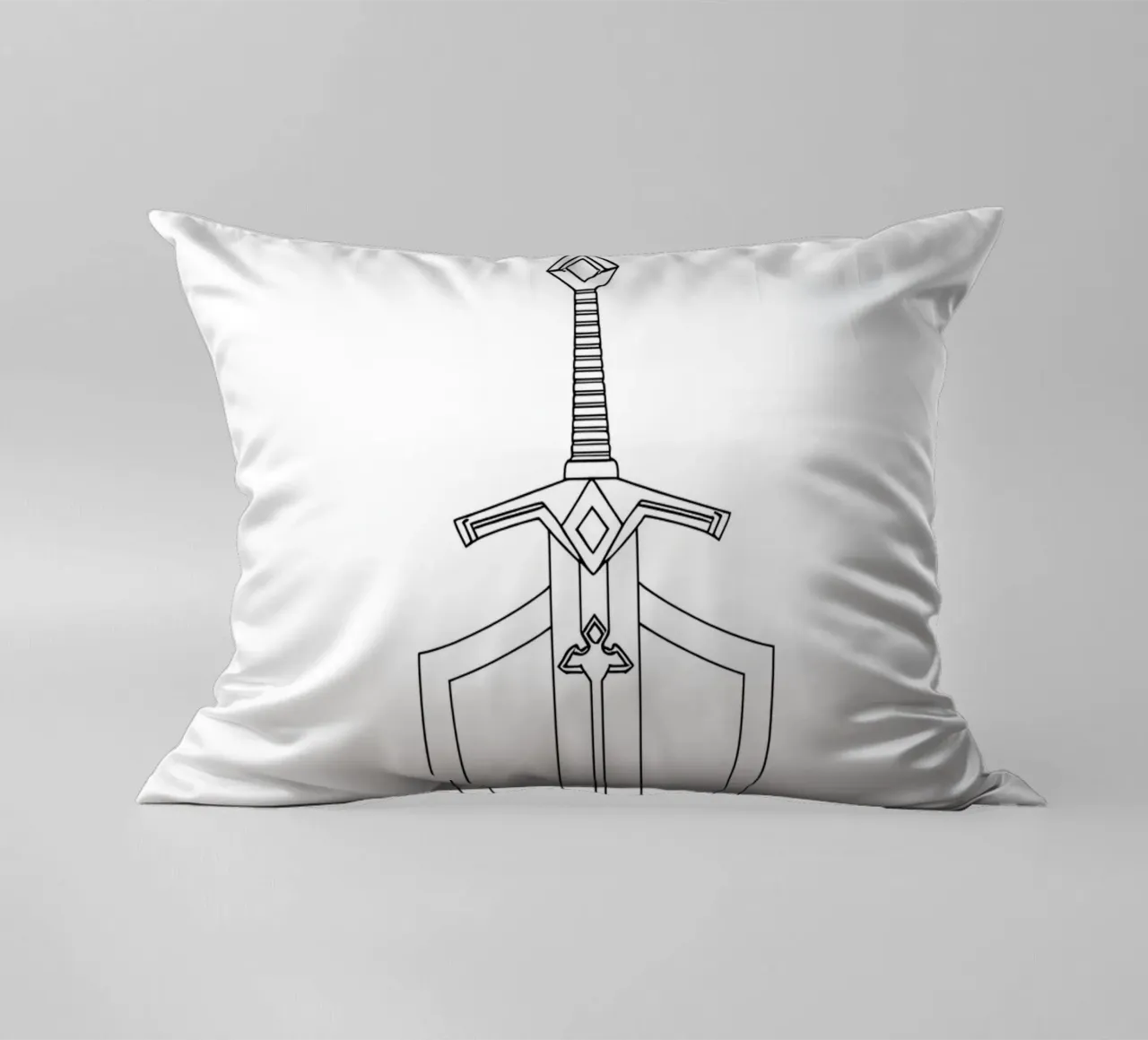 Spada e scudo - Line art minimalista cuscino da Viv Line Art