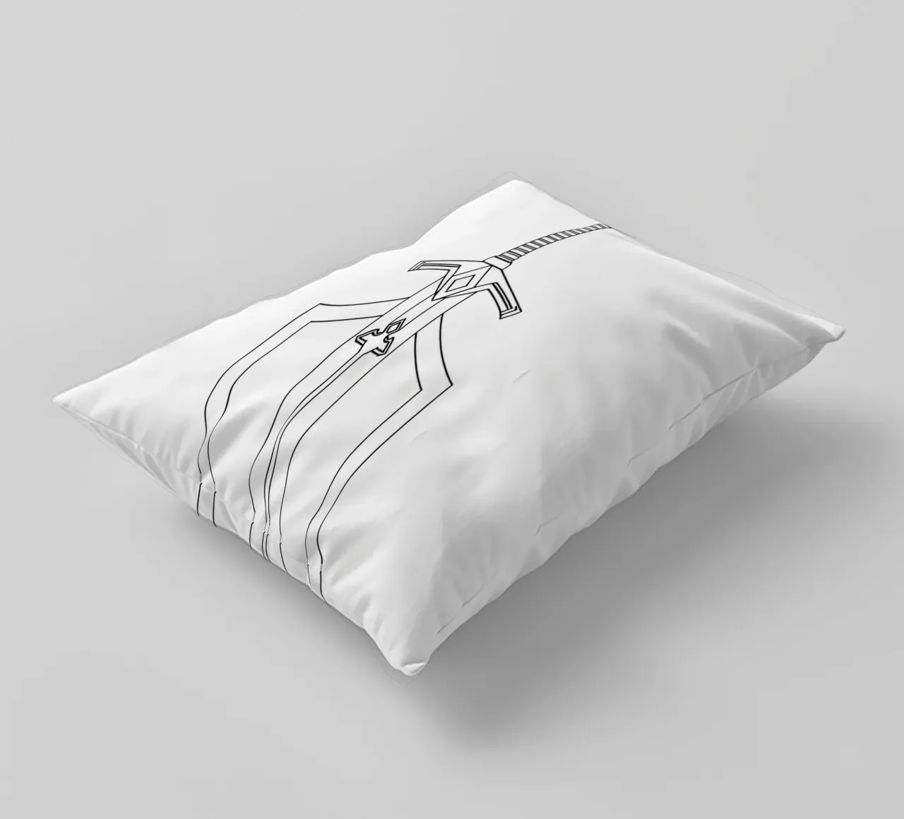 Spada e scudo - Line art minimalista cuscino da Viv Line Art