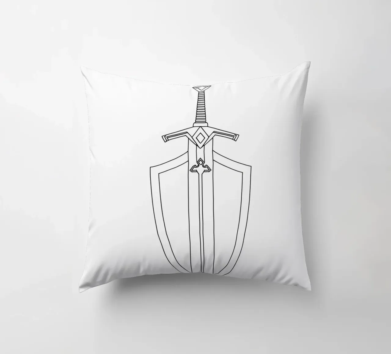 Spada e scudo - Line art minimalista cuscino da Viv Line Art