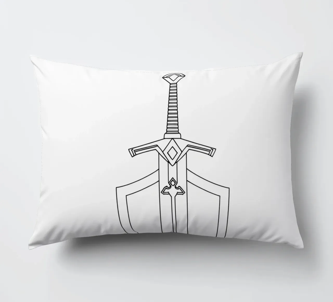 Spada e scudo - Line art minimalista cuscino da Viv Line Art