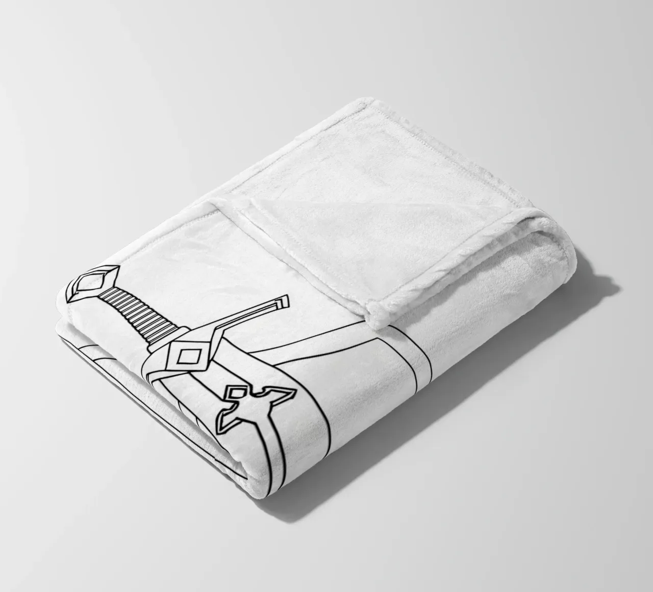 Spada e scudo - Line art minimalista coperta in pile da Viv Line Art