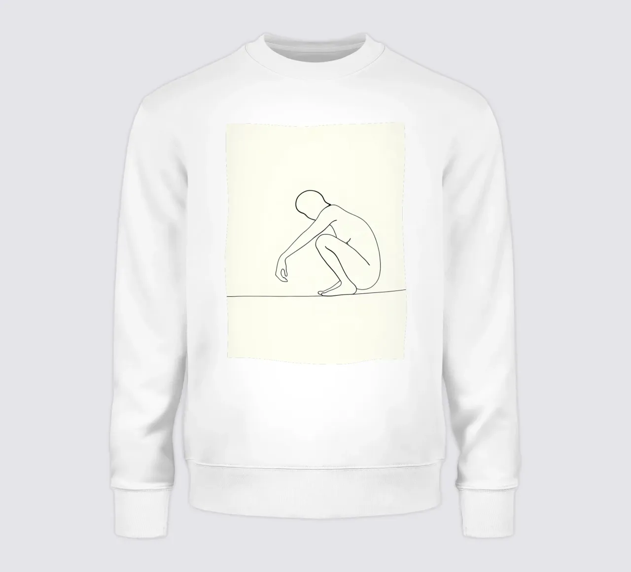 Accovacciarsi e guardarti - Line art minimalista felpa da Viv Line Art