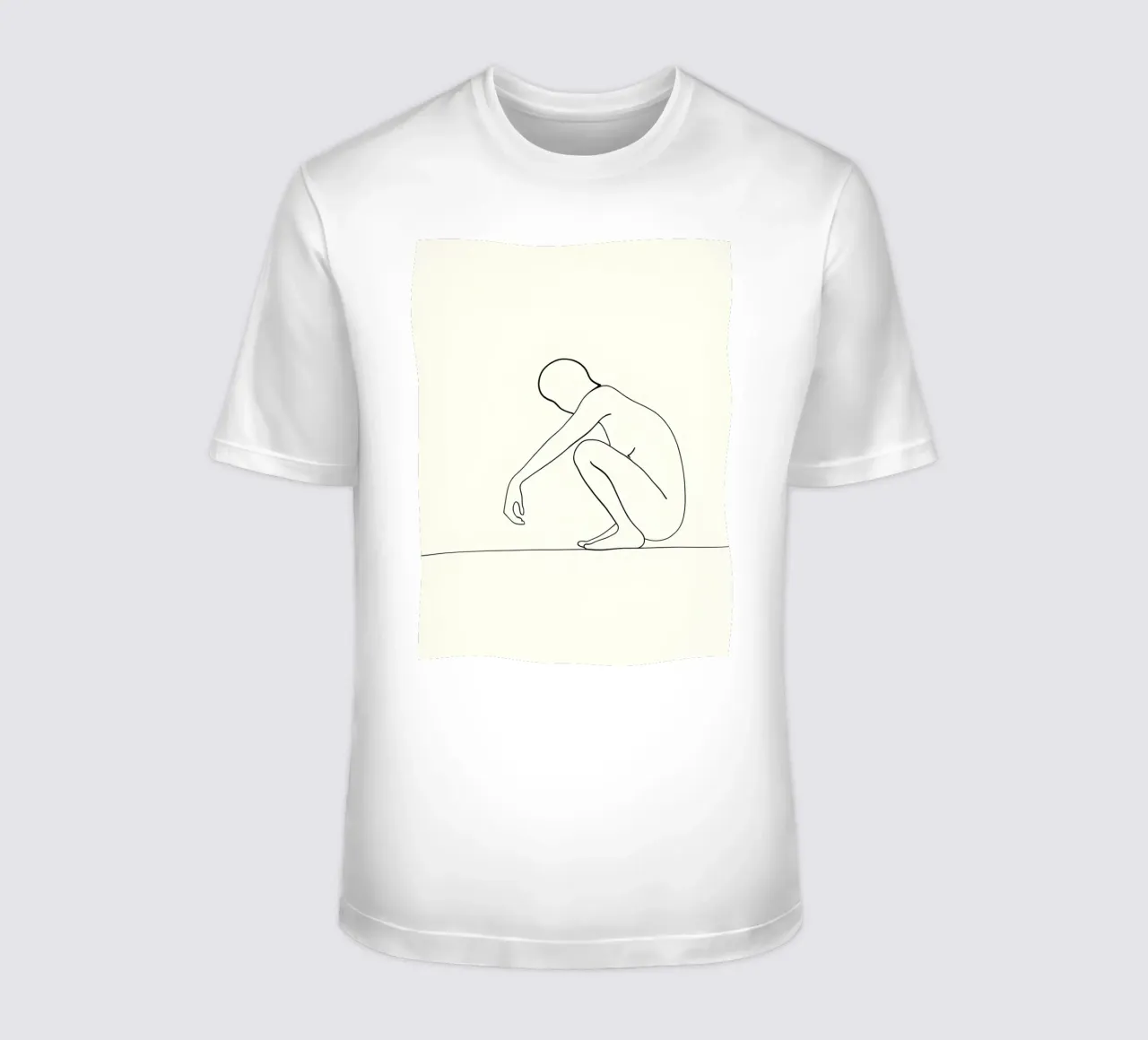 Crouching And Watching You - Dessin au trait minimaliste t-shirt de Viv Line Art