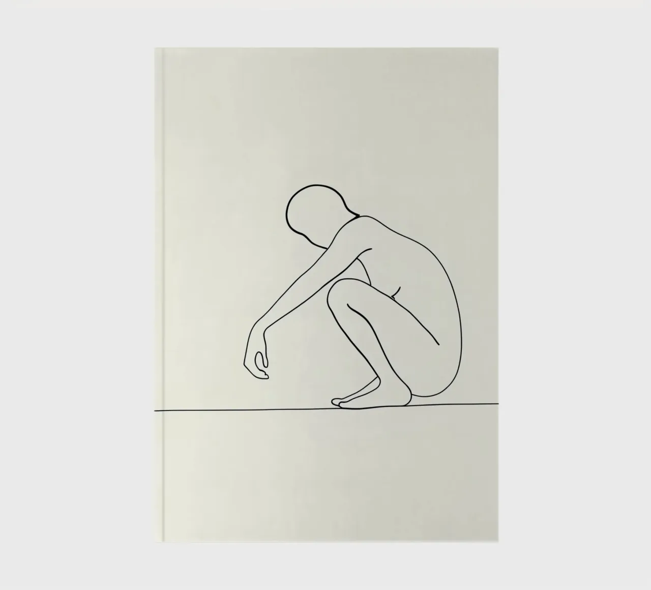 Crouching And Watching You - Minimalist Line Art notebook by Viv Line Art