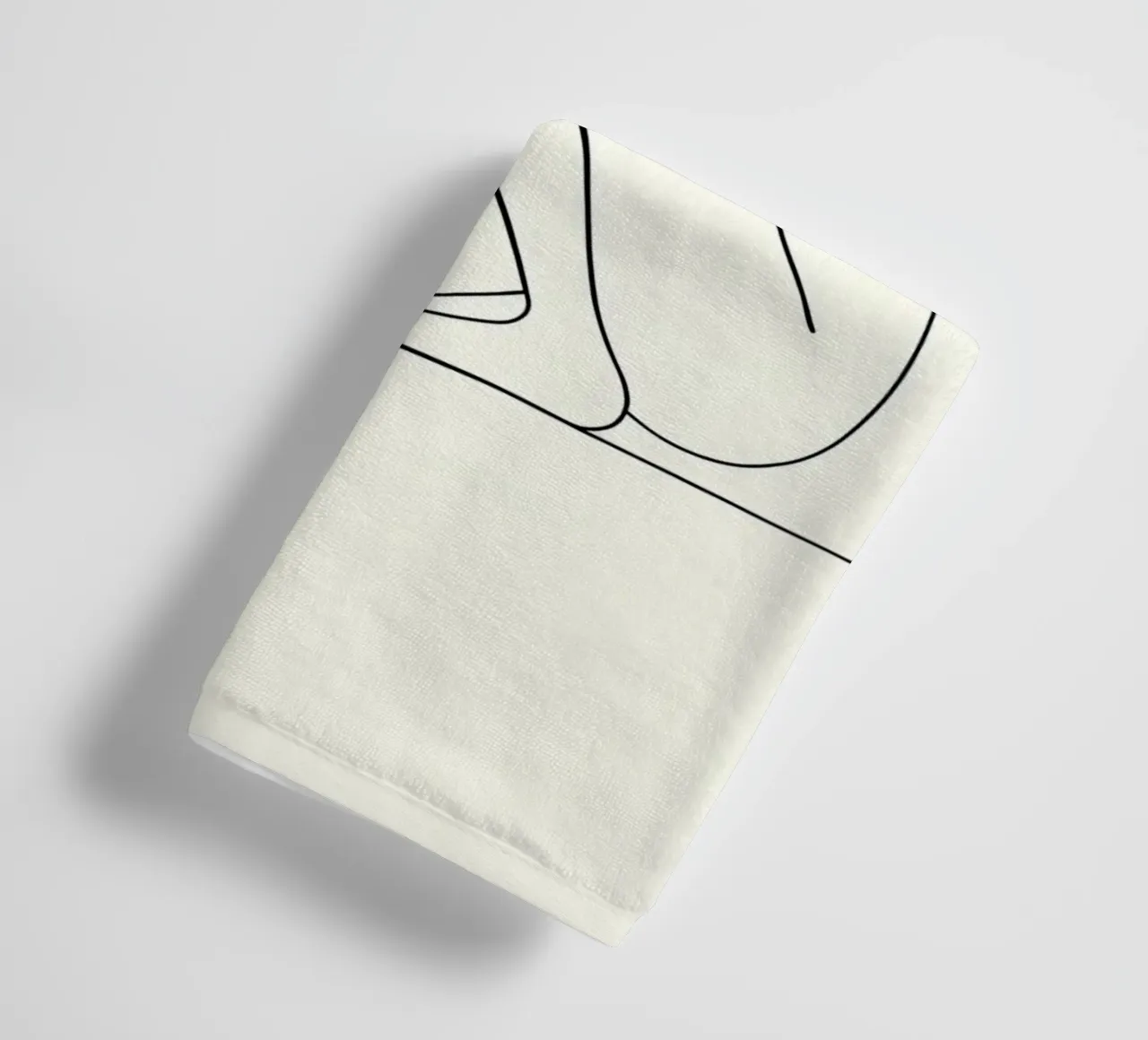 Crouching And Watching You - Dessin au trait minimaliste serviette de bain de Viv Line Art