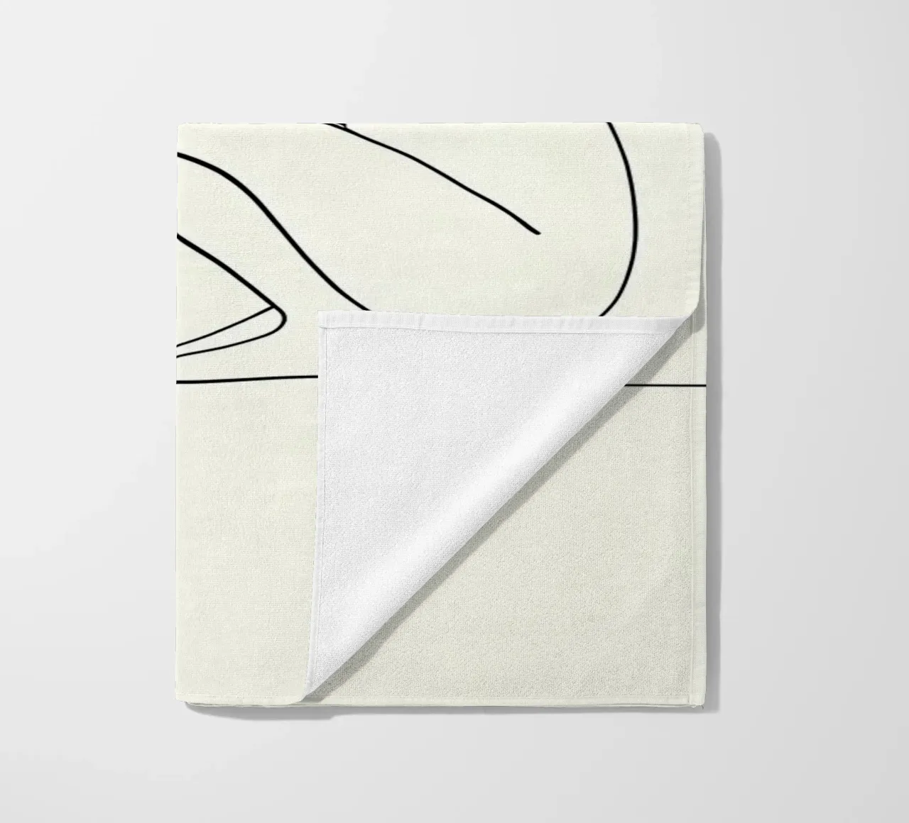 Accovacciarsi e guardarti - Line art minimalista telo mare da Viv Line Art