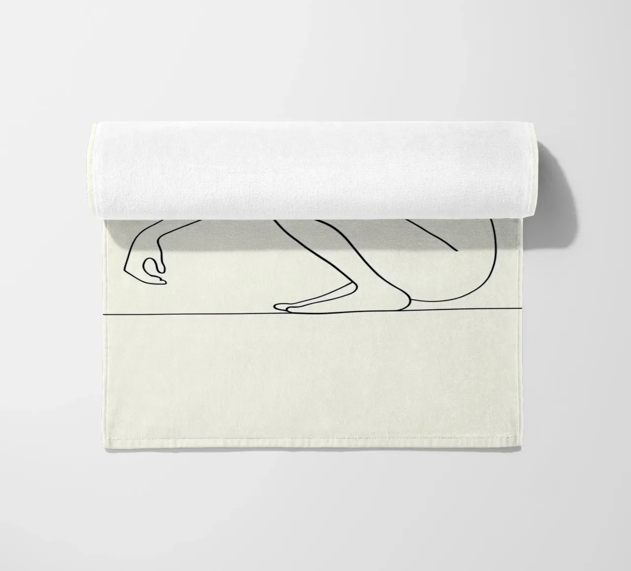 Accovacciarsi e guardarti - Line art minimalista telo mare da Viv Line Art