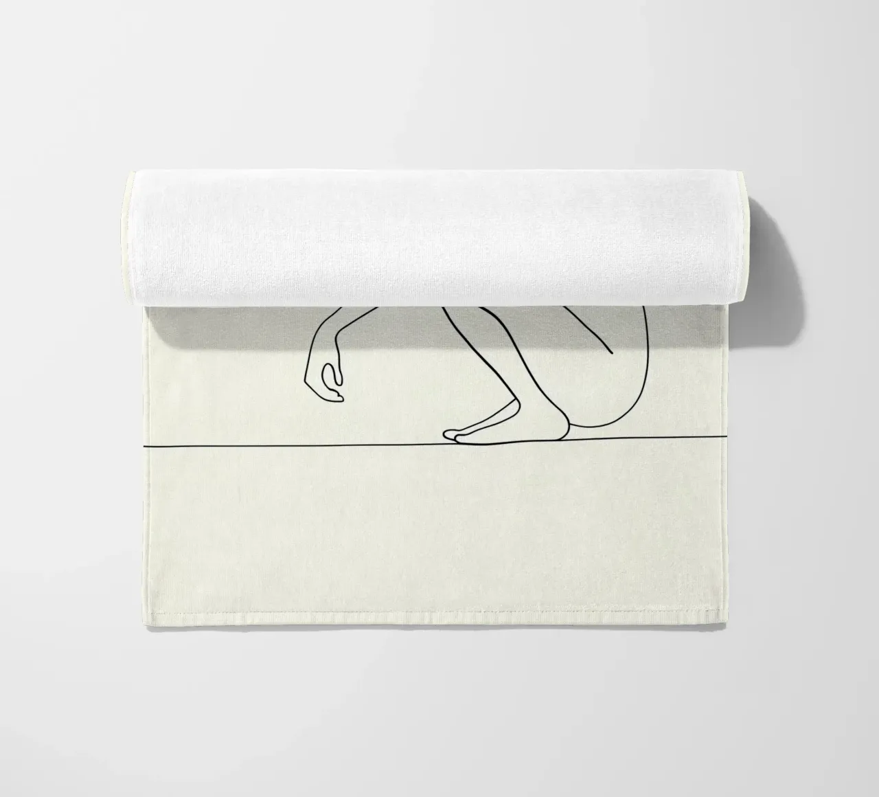 Accovacciarsi e guardarti - Line art minimalista telo mare da Viv Line Art