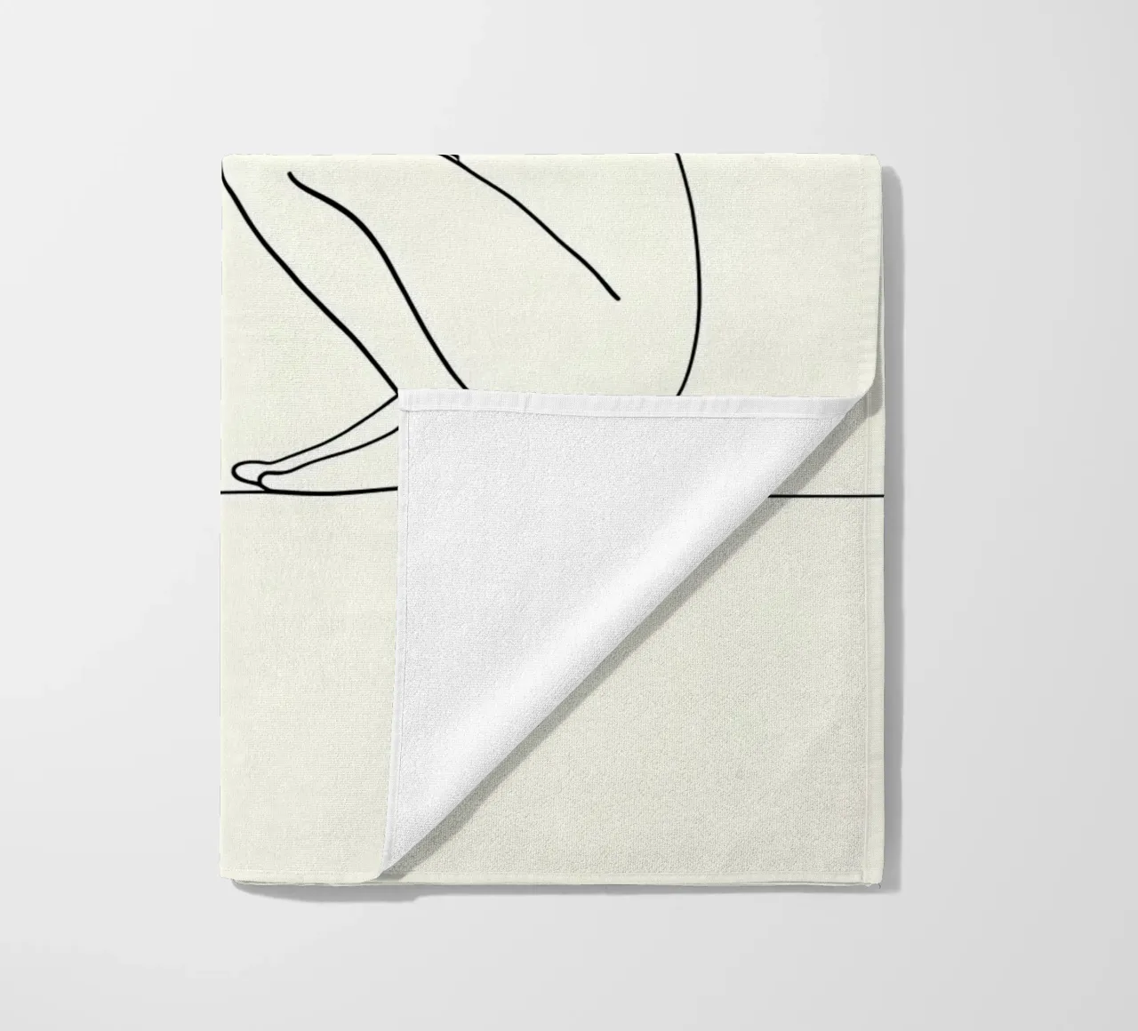 Accovacciarsi e guardarti - Line art minimalista telo mare da Viv Line Art
