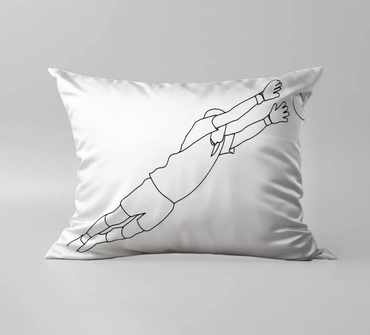 Portiere di calcio - Line Art minimalista cuscino da Viv Line Art