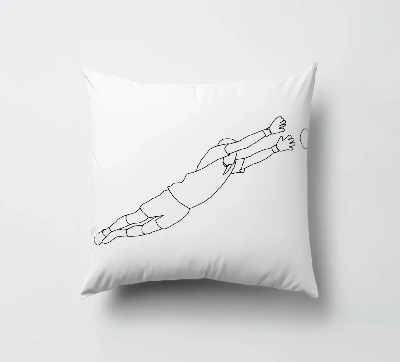 Portiere di calcio - Line Art minimalista cuscino da Viv Line Art