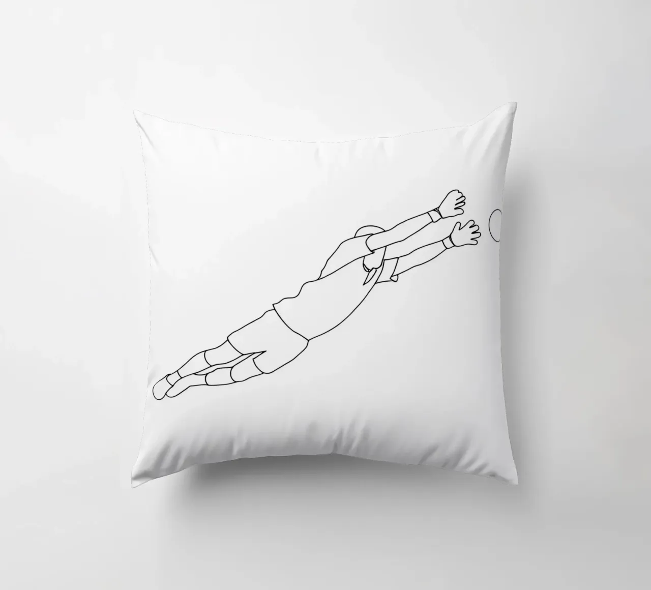 Portiere di calcio - Line Art minimalista cuscino da Viv Line Art