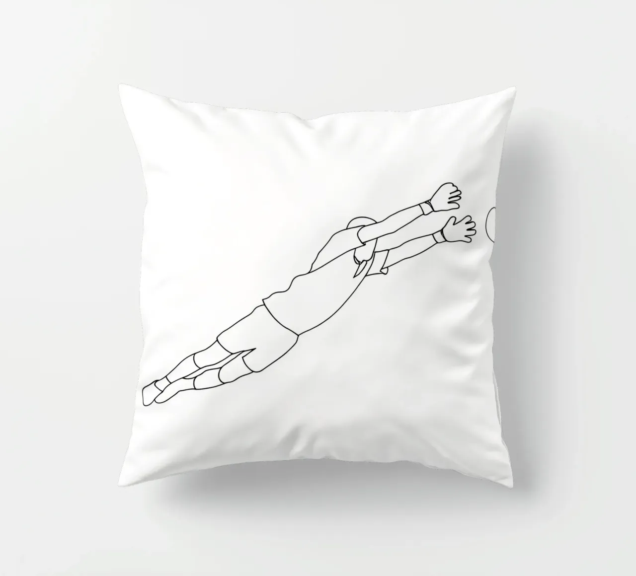 Portiere di calcio - Line Art minimalista cuscino da Viv Line Art