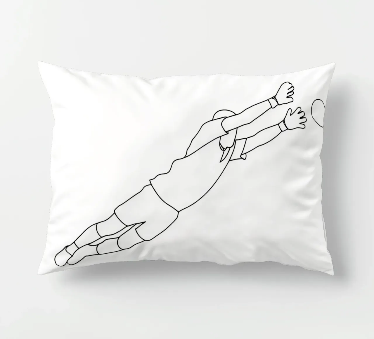 Portiere di calcio - Line Art minimalista cuscino da Viv Line Art