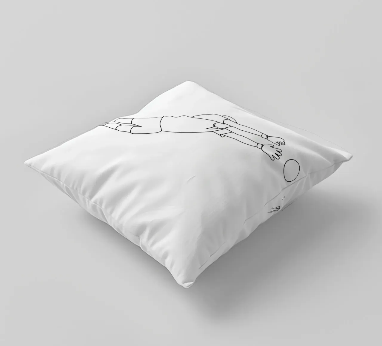 Portiere di calcio - Line Art minimalista cuscino da Viv Line Art