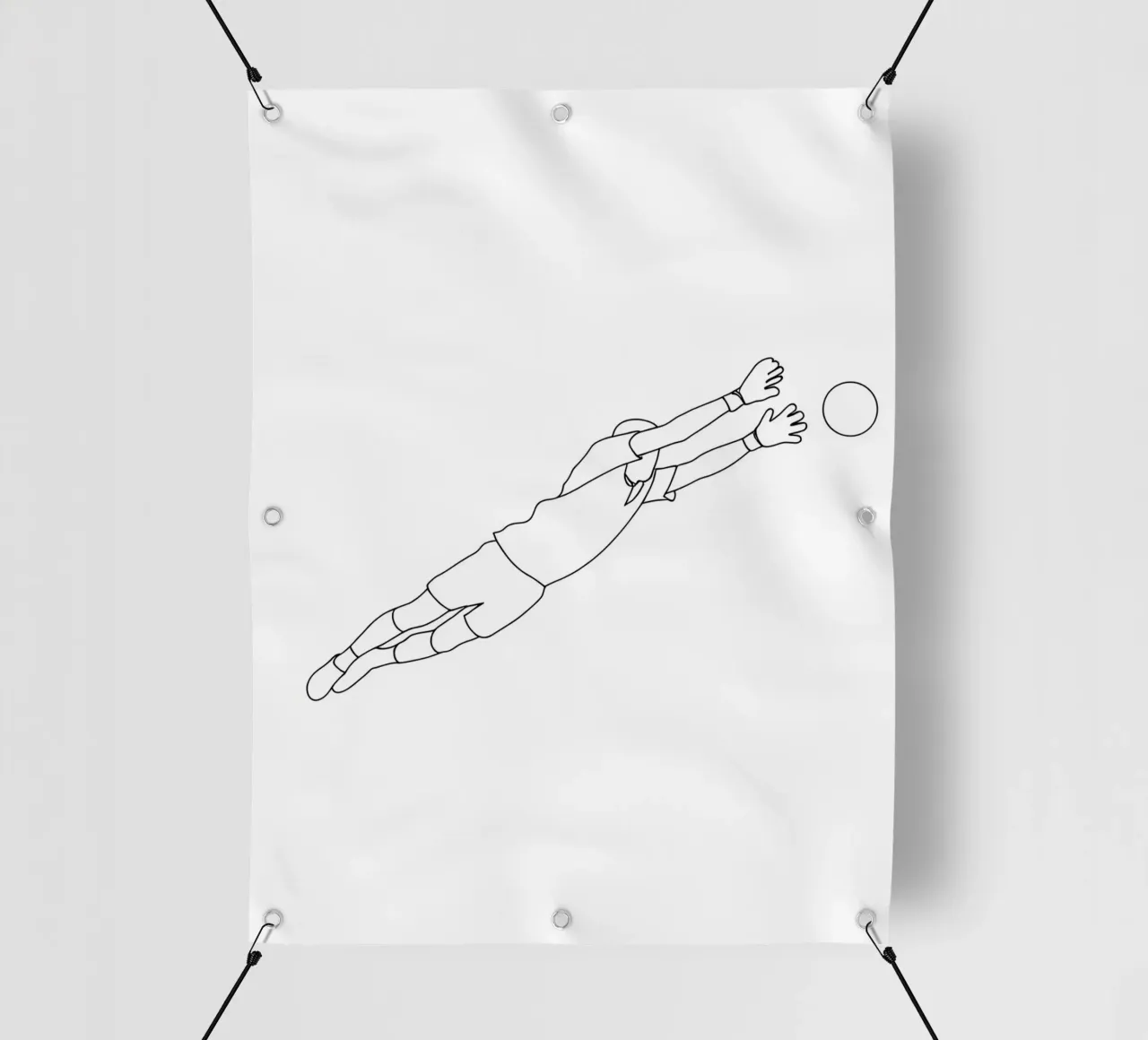 Portiere di calcio - Line Art minimalista telo in pvc da Viv Line Art
