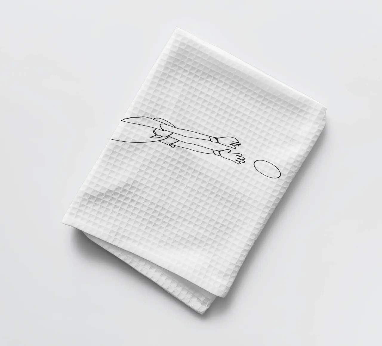 Gardien de but de football - Dessin au trait minimaliste torchon de Viv Line Art