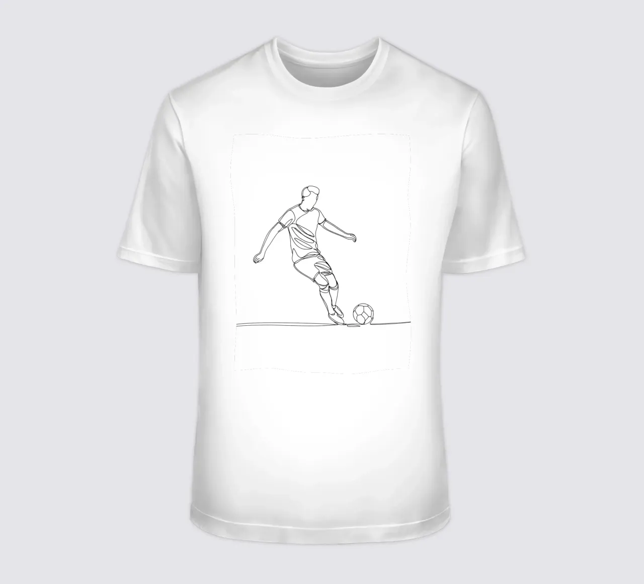 Giocatore di calcio - Line Art minimalista t-shirt da Viv Line Art