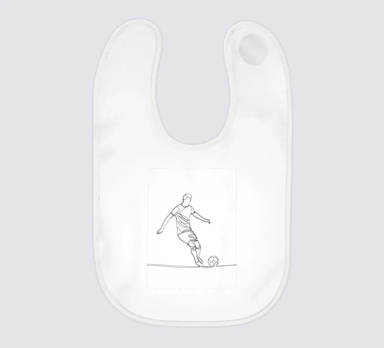 Giocatore di calcio - Line Art minimalista bavaglino da Viv Line Art