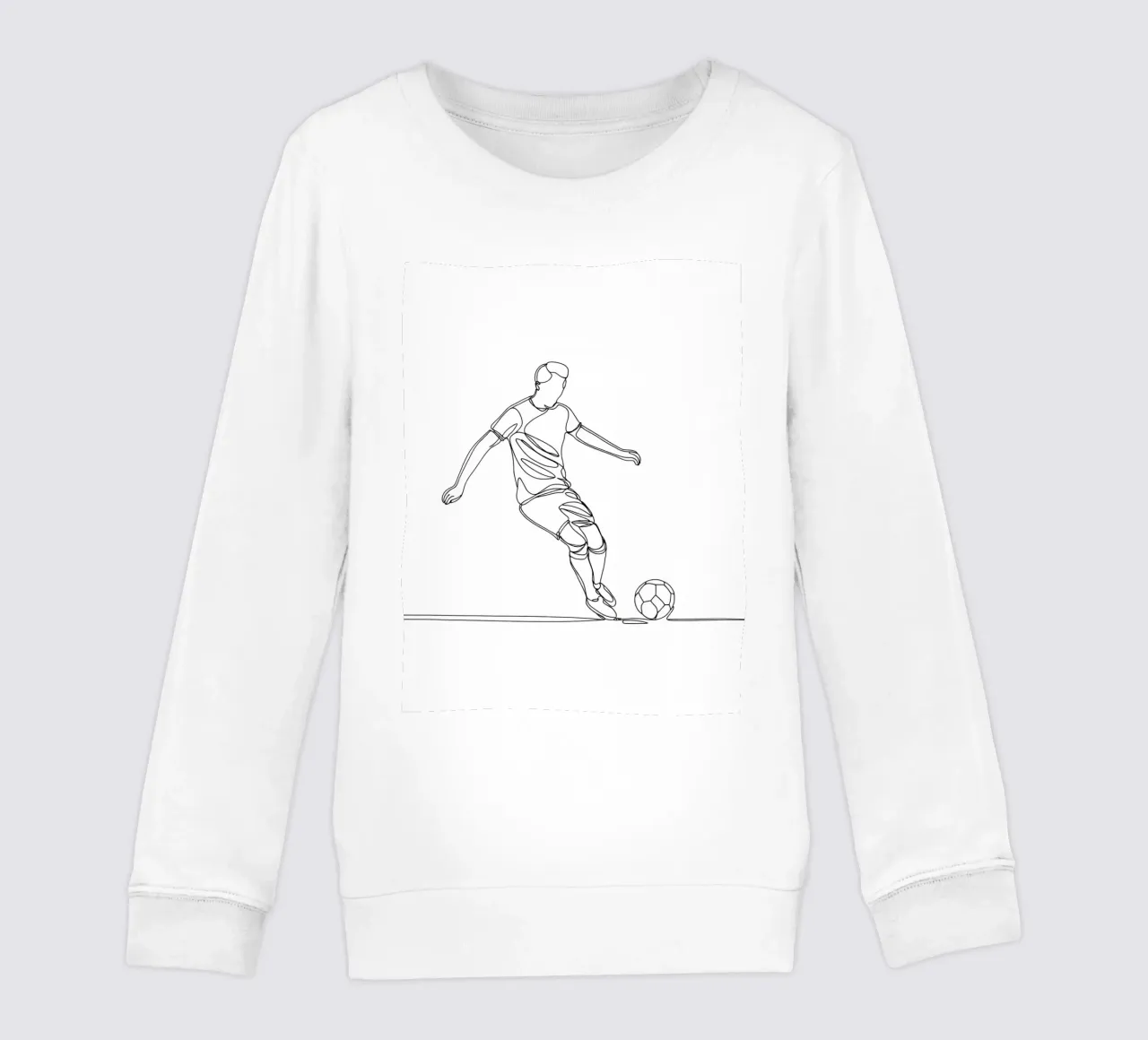Giocatore di calcio - Line Art minimalista felpa bambino da Viv Line Art