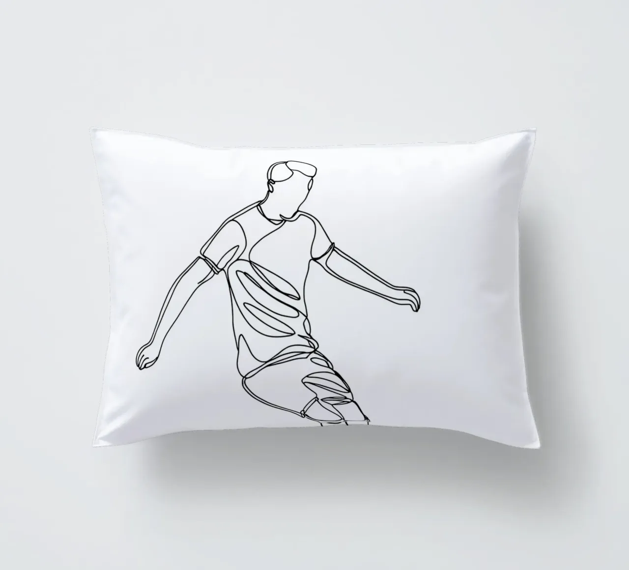 Giocatore di calcio - Line Art minimalista cuscino da Viv Line Art