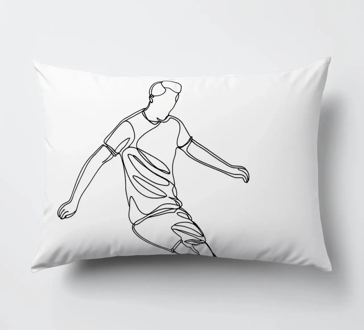 Giocatore di calcio - Line Art minimalista cuscino da Viv Line Art