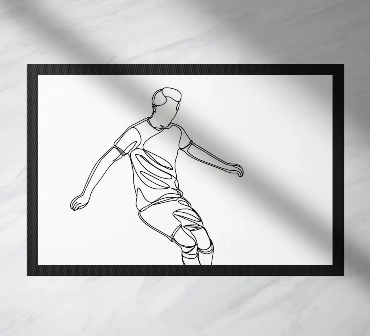 Giocatore di calcio - Line Art minimalista zerbino da Viv Line Art