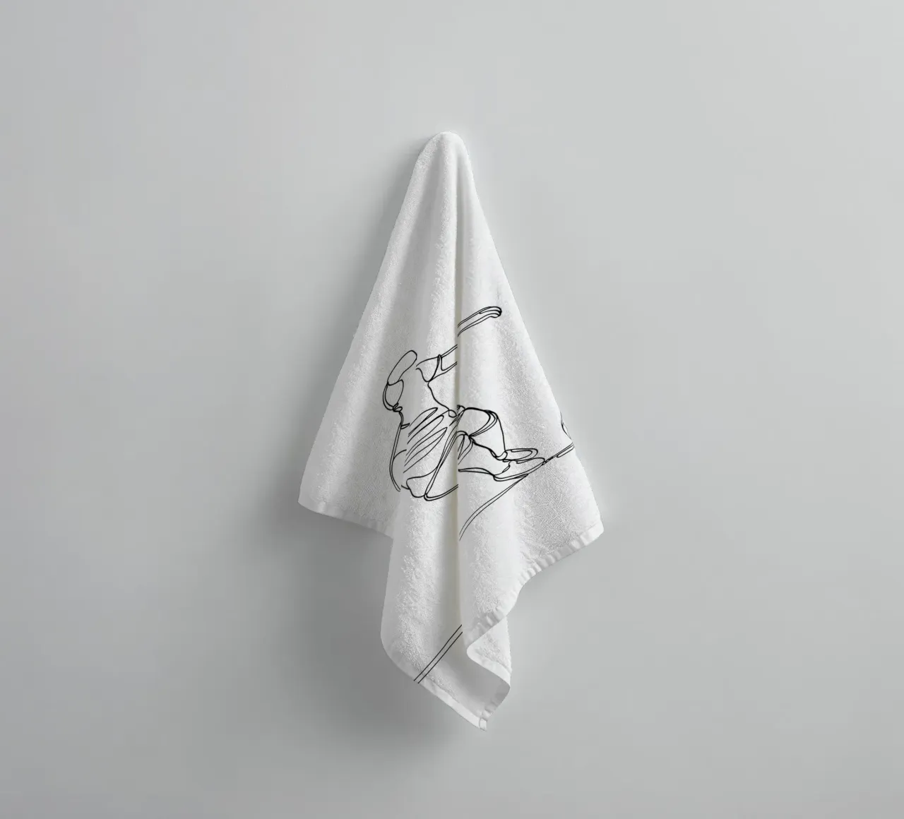 Soccer Player - Minimalist Line Art towel by Viv Line Art