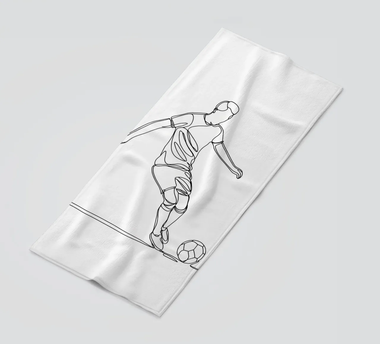 Giocatore di calcio - Line Art minimalista telo mare da Viv Line Art