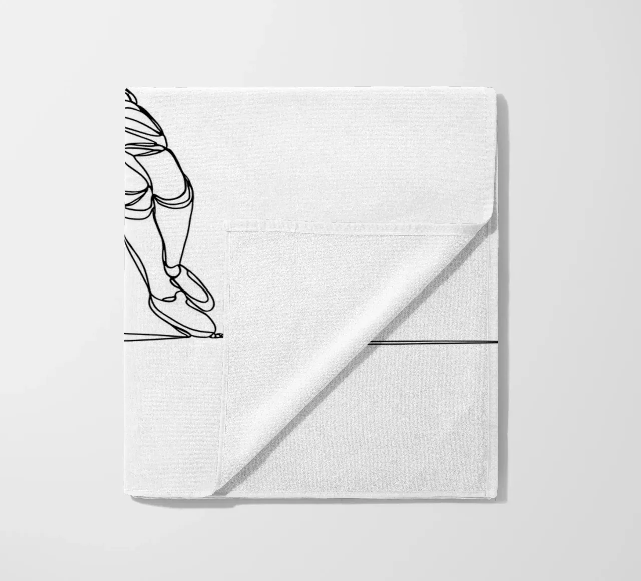 Giocatore di calcio - Line Art minimalista telo mare da Viv Line Art