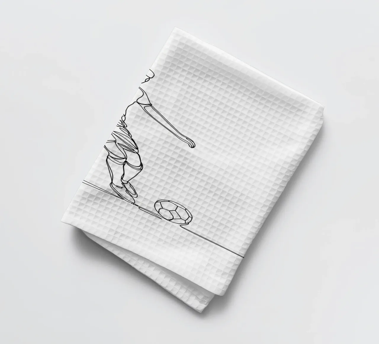 Giocatore di calcio - Line Art minimalista canovaccio da cucina da Viv Line Art