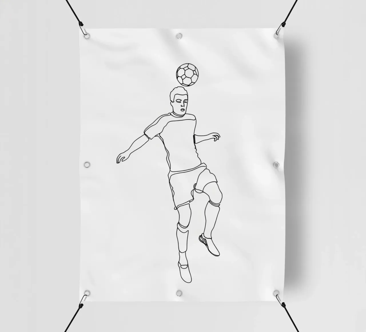 Giocatore di calcio - Line Art minimalista telo in pvc da Viv Line Art